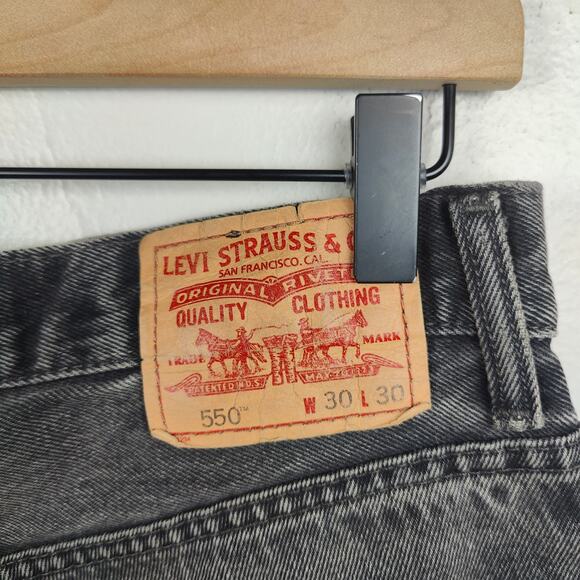 Vintage Levi's 550‎ Jeans Mens 30x30 Relaxed Fit Y2K Charcoal Wash Straight Leg - Picture 6 of 11